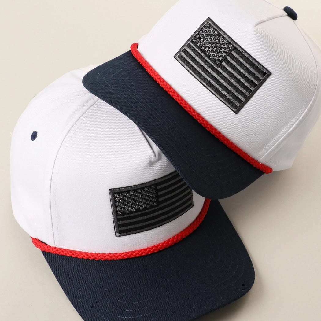 Black Patch American Flag Hat