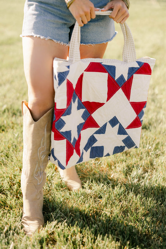 Handmade XL Quilted Tote Bag - One of a Kind!