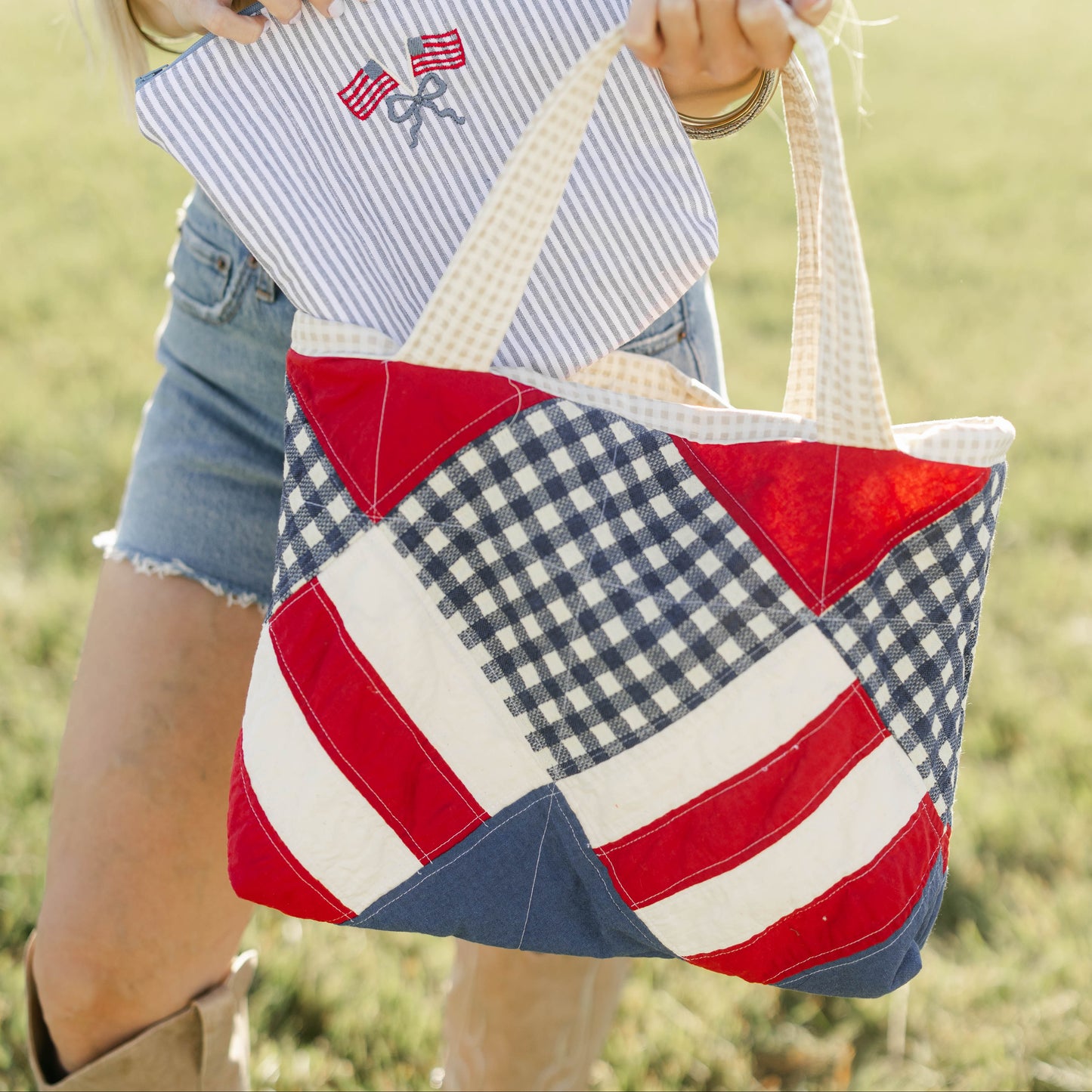 Handmade Quilted Tote Bag - Standard Size