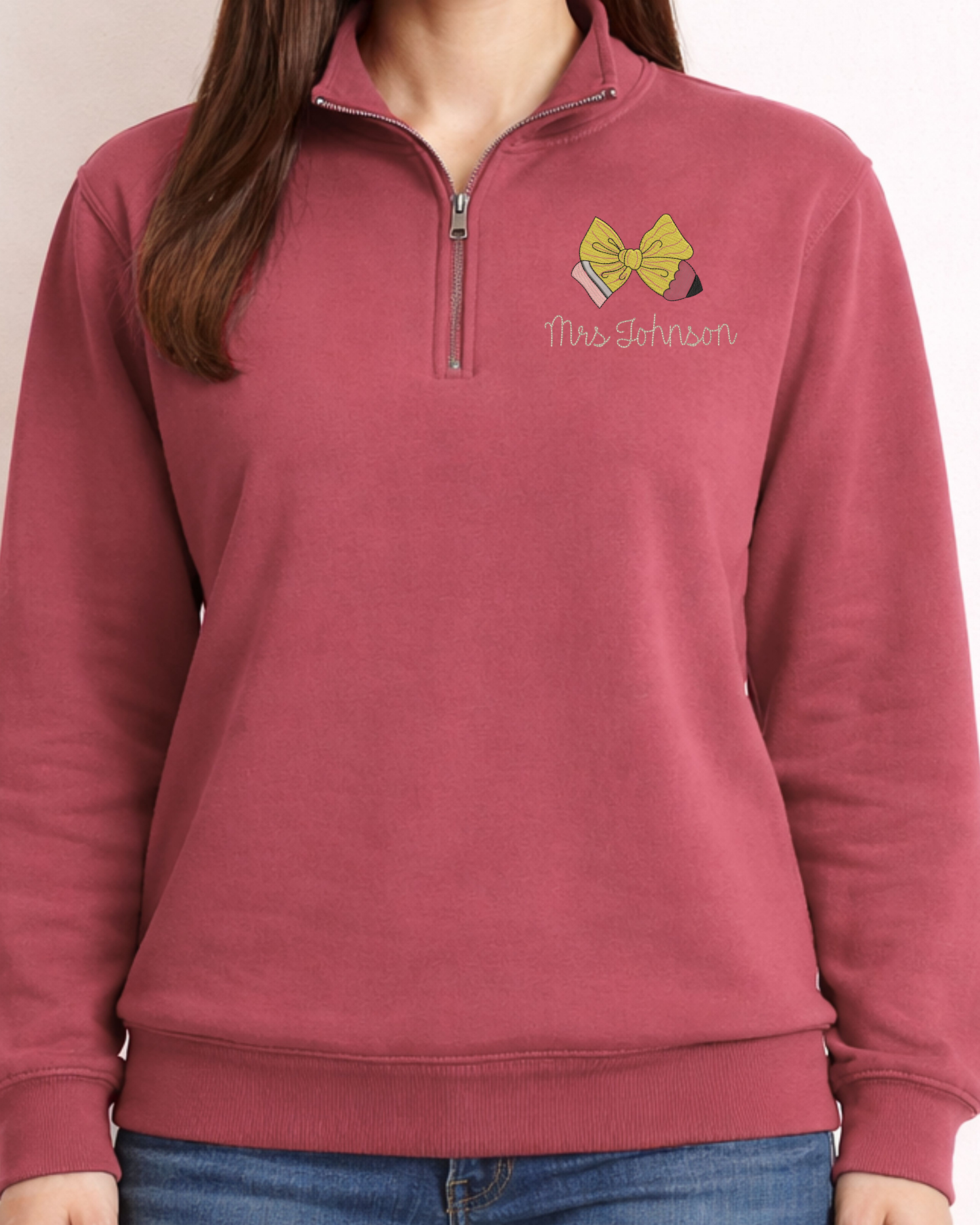 Pencil Bow Quarter Zip
