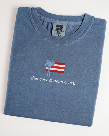Diet Coke & Democracy Embroidered Tee