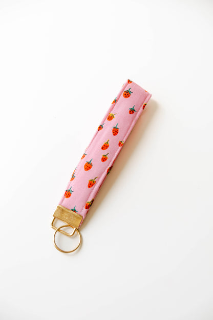 Wristlet Keychain - Pink Strawberry