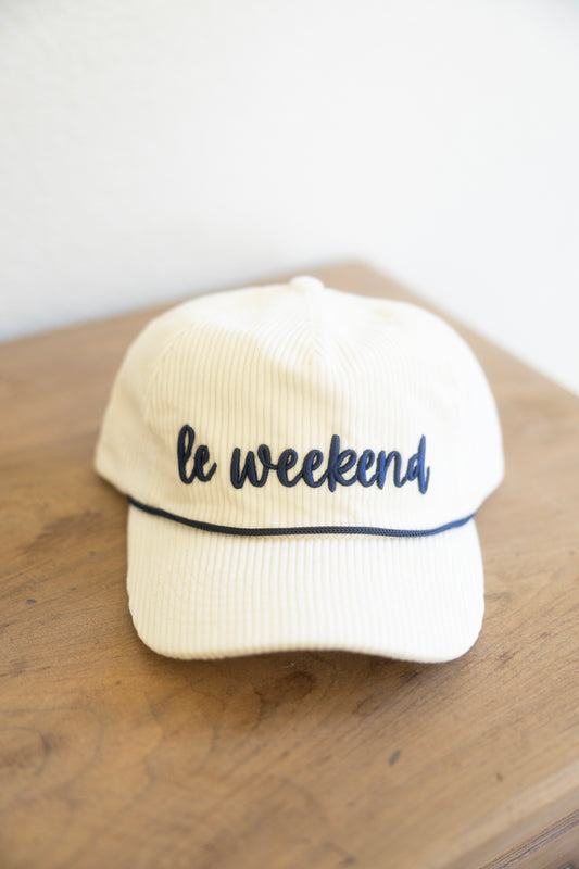 Le Weekend Corduroy Hat with Rope