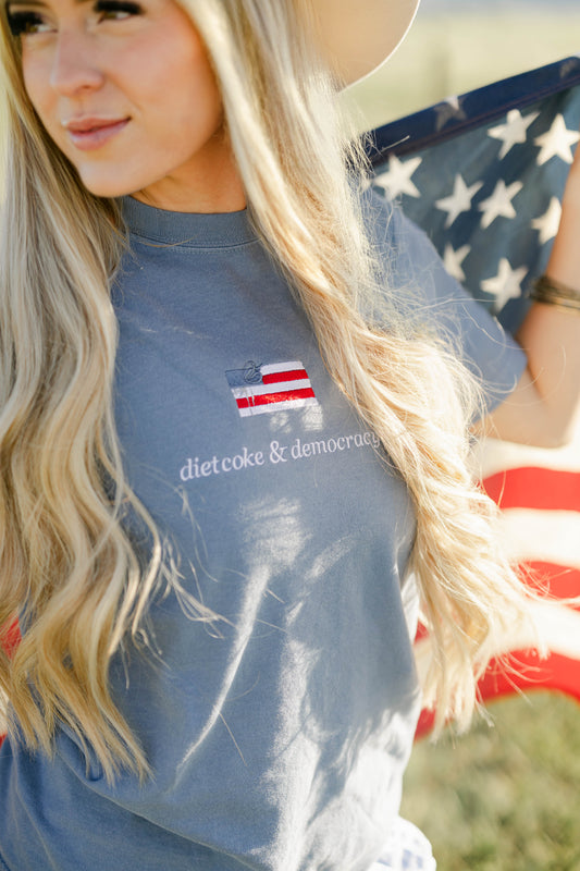 Diet Coke & Democracy Embroidered Tee
