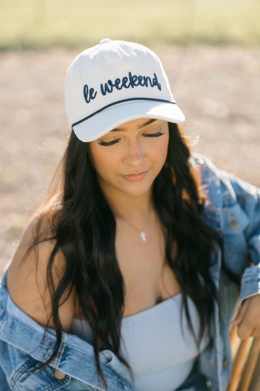 Le Weekend Corduroy Hat with Rope