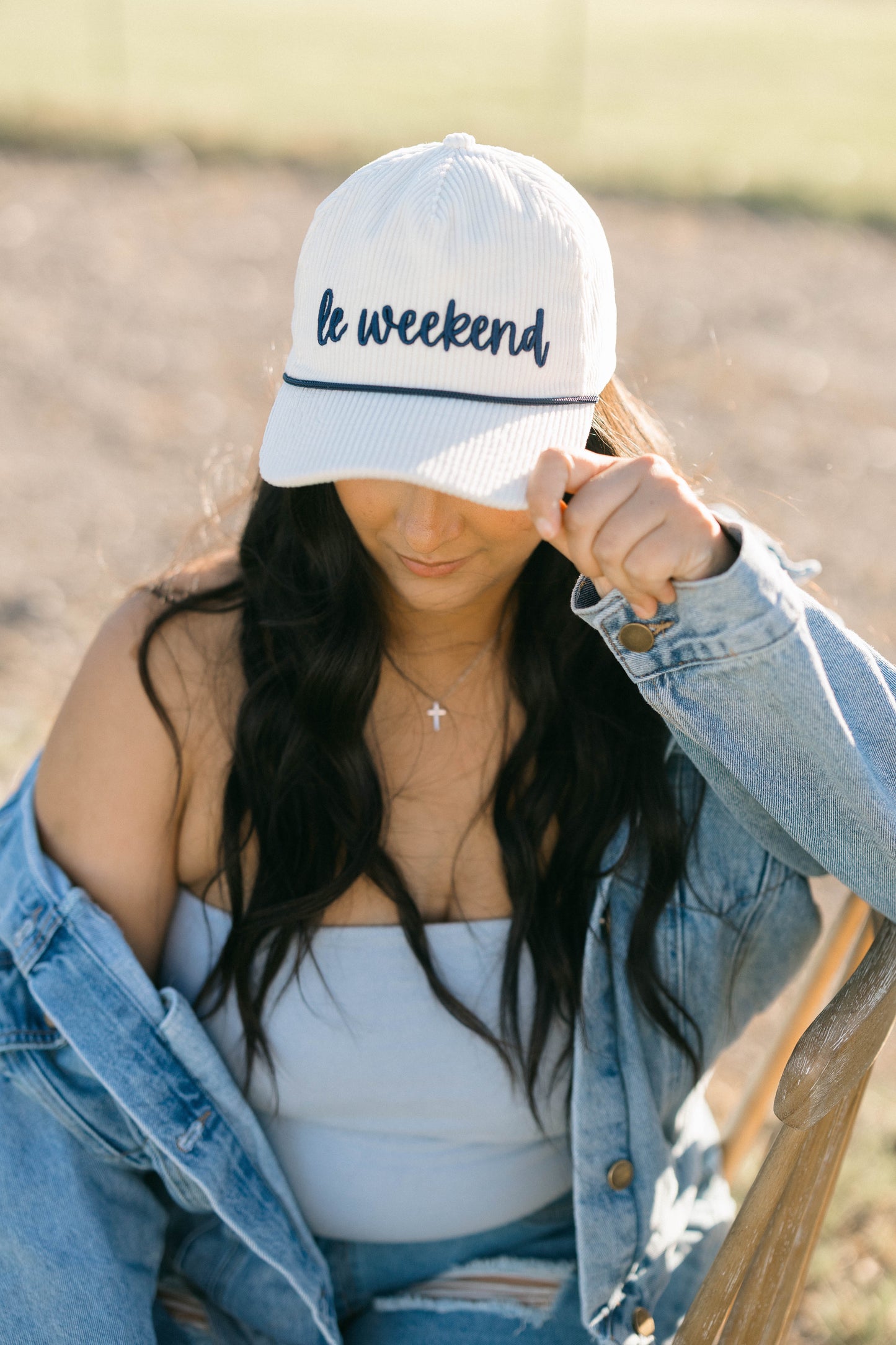Le Weekend Corduroy Hat with Rope
