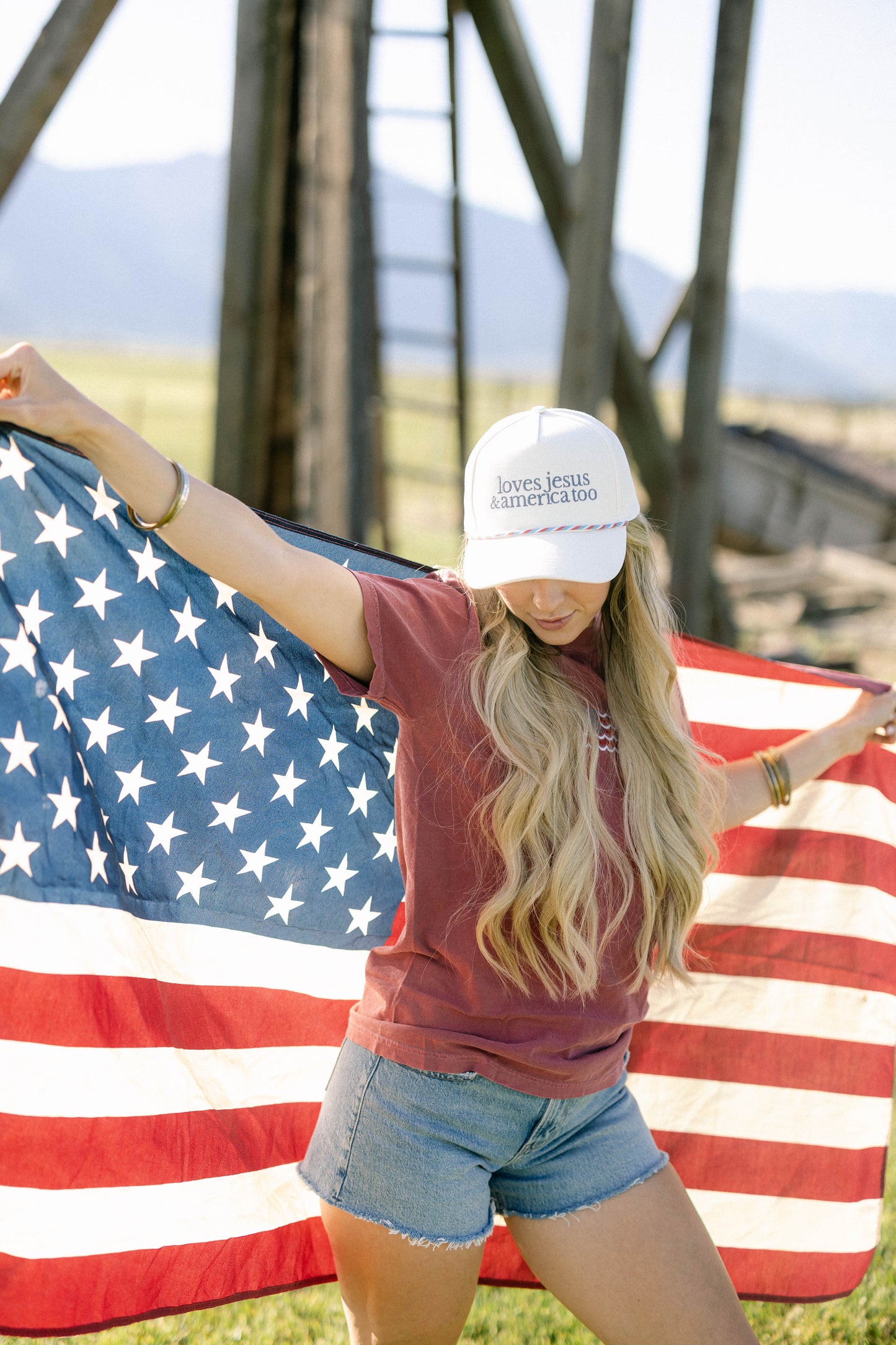 Loves Jesus & America Too Rope Hat