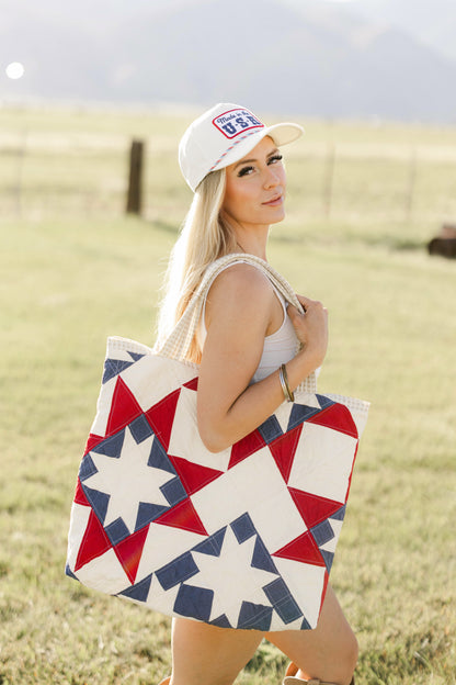 Handmade XL Quilted Tote Bag - One of a Kind!