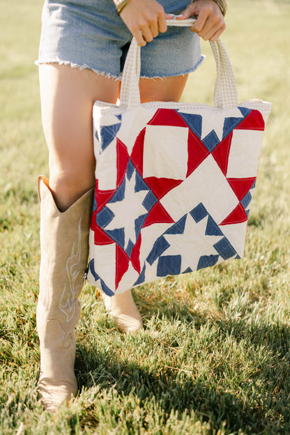 Handmade XL Quilted Tote Bag - One of a Kind!