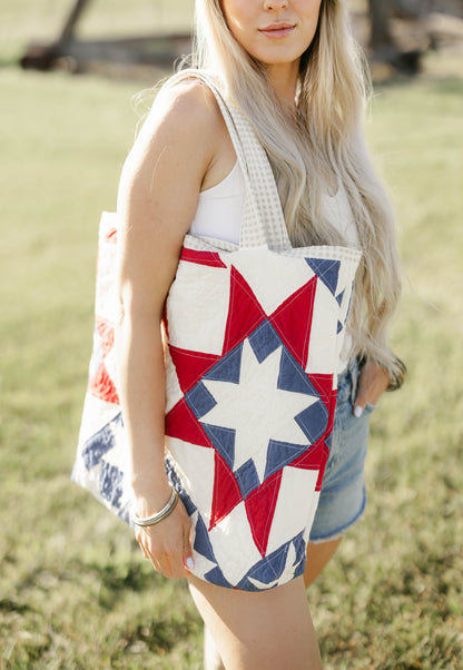 Handmade XL Quilted Tote Bag - One of a Kind!
