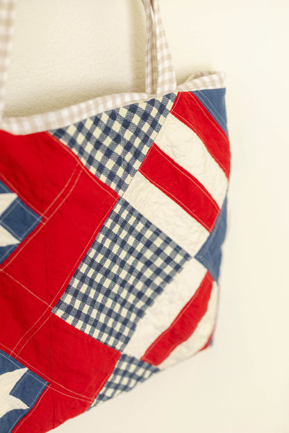 Handmade XL Quilted Americana Tote