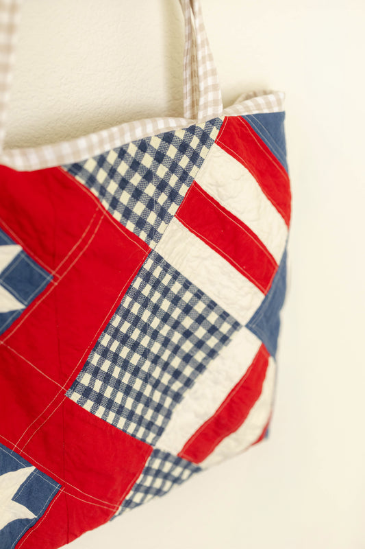 Handmade XL Quilted Americana Tote