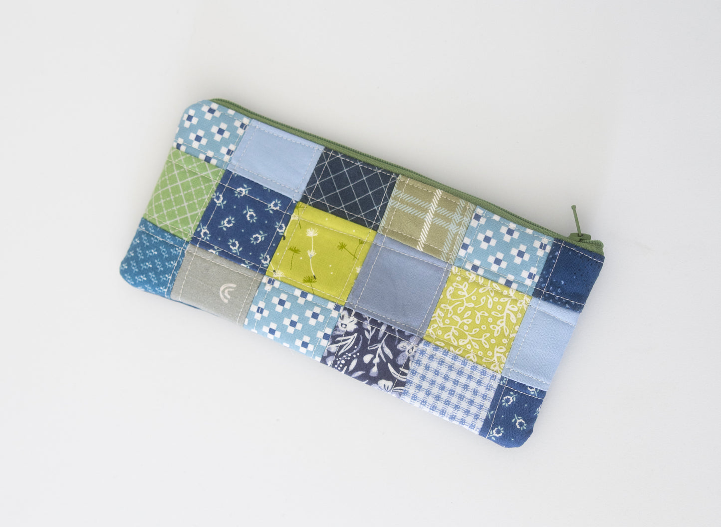 Pencil Pouch - Blue Patchwork II