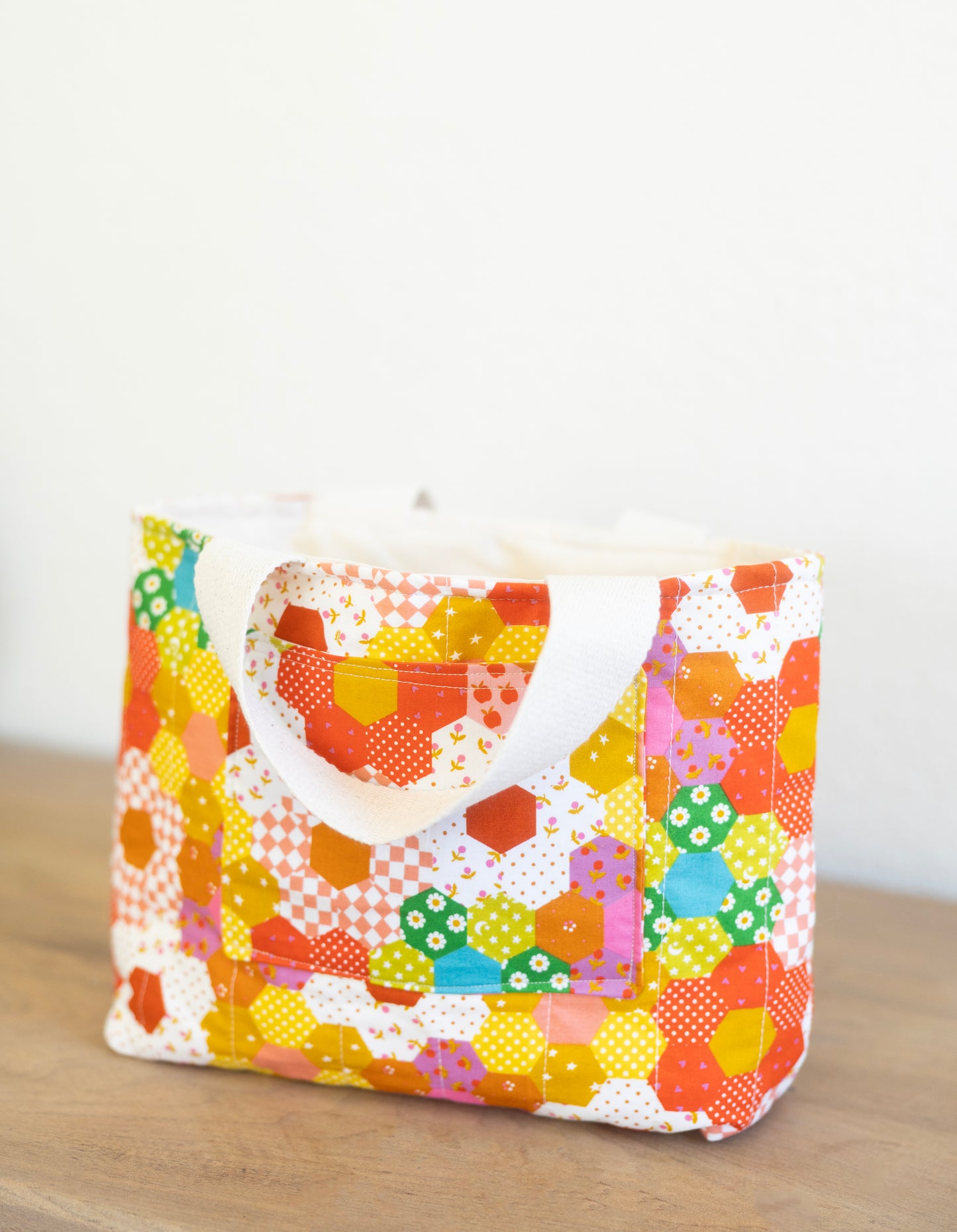 Bible Tote - Colorful Quilt with Pocket