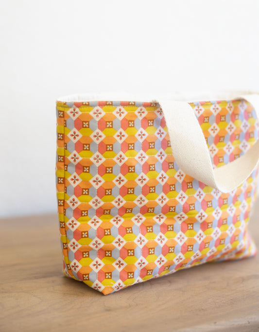 Bible Tote - Groovy Grid with NO Pocket