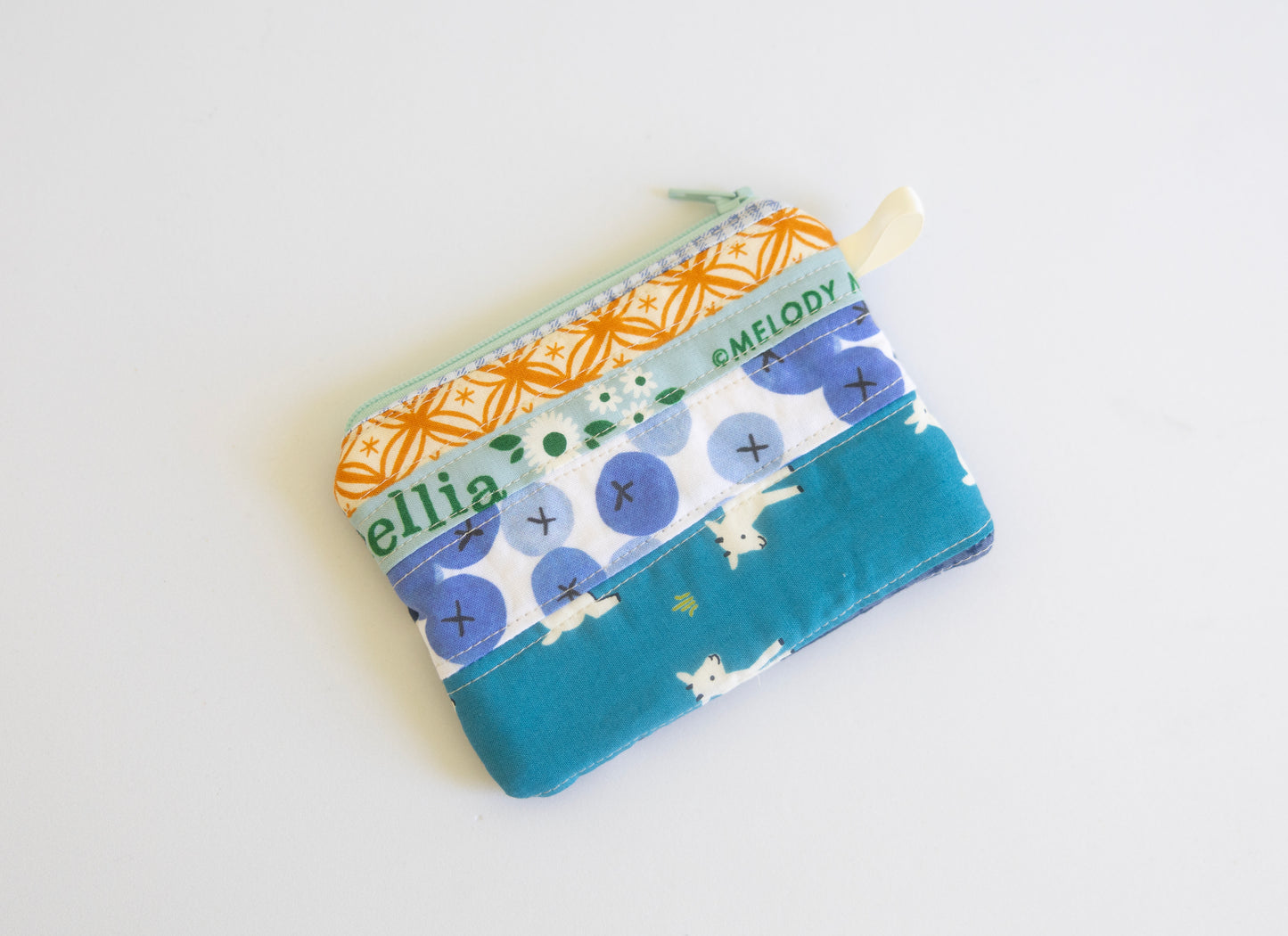 Zipper Keychain Wallet - Blue Scrappy