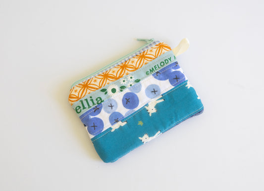 Zipper Keychain Wallet - Blue Scrappy