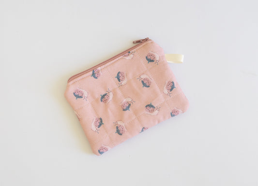 Zipper Keychain Wallet - Strawberry Snails